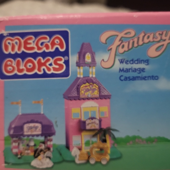 Vintage 1996 Mega Bloks Fantasy Wedding Original W/ Box Manual Bride Groom - Picture 3 of 10